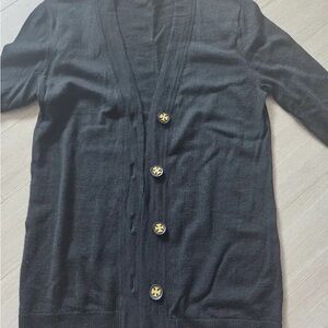Tory Burch Dark Grey Button Cardigan